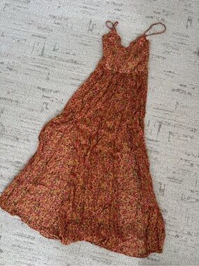 Women’s Floral Spaghetti-Strap Dress in Yellow Backless